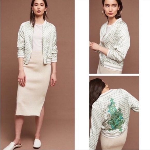 Anthropologie Tiny Editions Embroidered Bomber Jacket - Picture 3 of 8